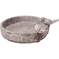 Los mejores  - dobar 12971 - Bebedero Redondo para pájaros con Dos pájaros Decorativos- de cerámica para pájaros Silvestres- Color Gris…